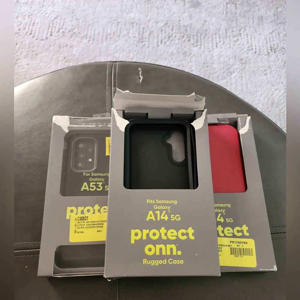 package of samsung phone cases and protective screens